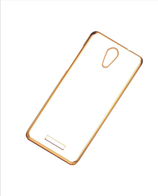 CASE CREATION Back Cover for Gionee Marathon M4 Non Slip Shock Absorption Transparent Case - Crystal Clear Transparent with Multi Layer Bumper Cushion Case - Perfect Non Slip Grip and Golden Border Corner protection with TPU(Transparent, Silicon, Pack of: 1)