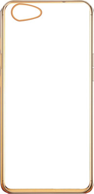 CASE CREATION Back Cover for OPPO F1s Non Slip Shock Absorption Transparent Case - Crystal Clear Transparent with Multi Layer Bumper Cushion Case - Perfect Non Slip Grip and Golden Border Corner protection with TPU(Transparent, Silicon, Pack of: 1)