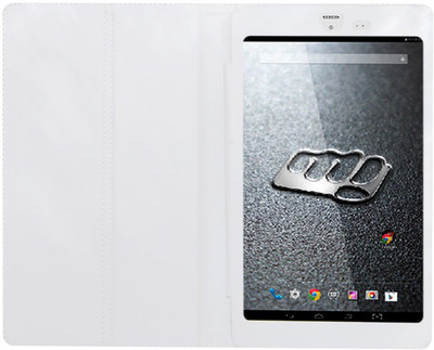 ACM Book Cover for Micromax Canvas Tab P666 8 inch(White)