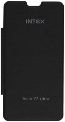 Cellista Flip Cover for Intex Aqua Y2 Ultra(black, Artificial Leather) Flipkart