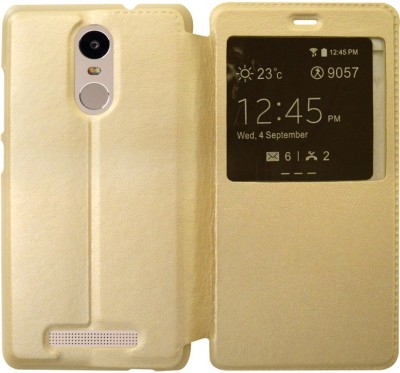 COVERNEW Flip Cover for Mi Redmi Note 3 COVERNEW Flip Cover for Xiaomi Redmi Note 3 - Golden(Gold, Pack of: 1)
