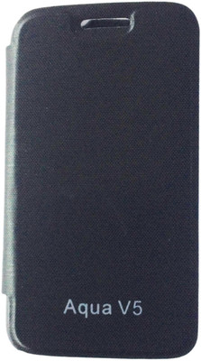 Sun Mobisys Flip Cover for Intex Aqua V5(Black, Plastic) Flipkart