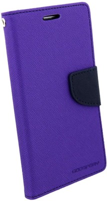 Stylecover Flip Cover for Lenovo A6000 purple Cover MERCURY Fancy Leather Wallet Flip Stand Case(Purple)