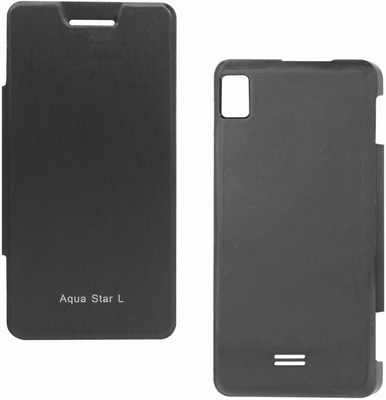 DMG Flip Cover for Intex Aqua Star L(Black, Plastic) Flipkart