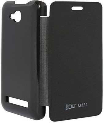 Sun Tigers Flip Cover for Micromax Bolt Q324 Black