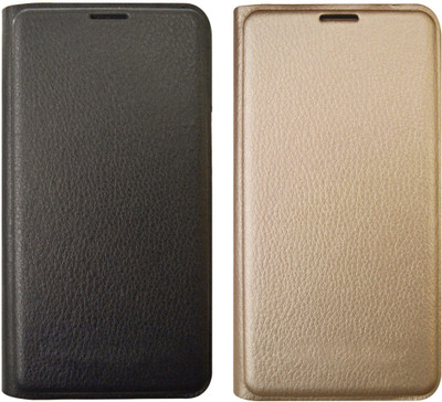COVERNEW Flip Cover for VIVO Y55L(Black, Golden, Artificial Leather, Plastic) Flipkart