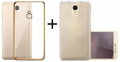 Mozette Back Cover for Mi Redmi Note 4(Gold, Transparent, Grip Case)
