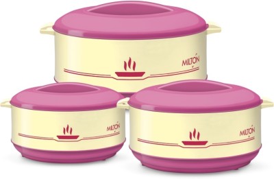 MILTON Buffet Junior Set (0.45/0.82/1.55 ltrs) -insulated Plastic - Kitchen Hot Food Pack of 3 Thermoware Casserole Set(420 ml, 820 ml, 1550 ml)