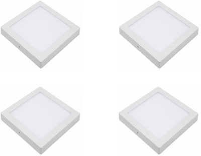 

Glazo 18 watt Led Surface light Square white pack of 4 Flush Mount Ceiling Lamp