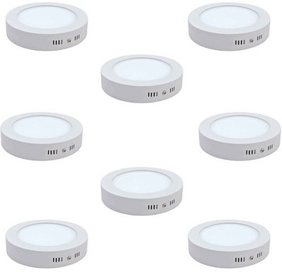 

Glazo 12 watt Led Surface light round cool white pack of 8 Flush Mount Ceiling Lamp