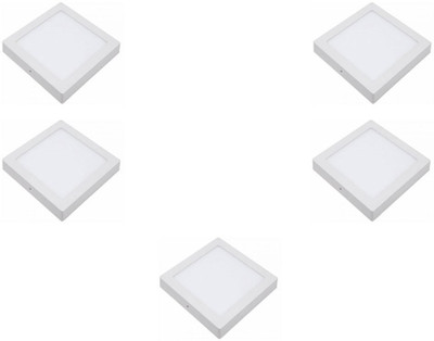 

Glazo 18 watt Led Surface light Square white pack of 5 Flush Mount Ceiling Lamp
