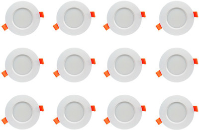

Bene 6w Round Ceiling Light , Color of LED Warm White (Yellow) (Pack of 12 Pcs) Recessed Ceiling Lamp