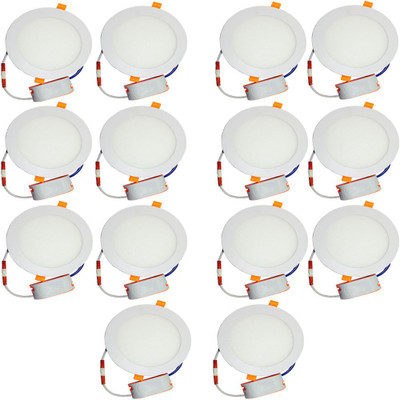 

Glamox 12 watt Led Slim panel light Round white pack of 14 Recessed Ceiling Lamp