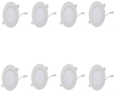 

Glamox 6 watt Slim panel light round white pack of 8 Recessed Ceiling Lamp