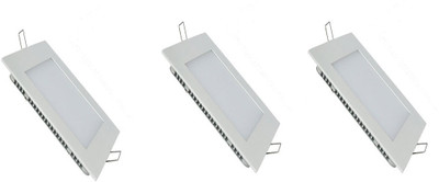 

Glamox 6 watt Slim panel light Square white pack of 3 Recessed Ceiling Lamp