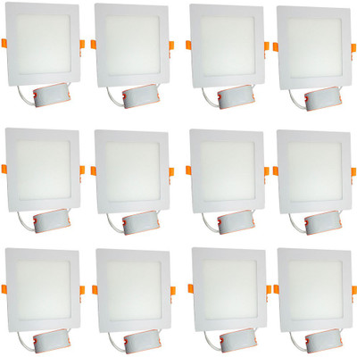 

Glamox 12 watt Led Slim panel light Square white pack of 12 Recessed Ceiling Lamp