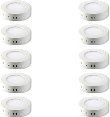 

Glazo 6 watt Led Surface light round cool white pack of 10 Flush Mount Ceiling Lamp