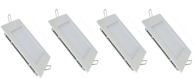 

Glamox 6 watt Slim panel light Square white pack of 4 Recessed Ceiling Lamp