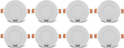 

Imperial 3 Watt LED Panel light (Round, Cool White,6000-6500k, Combo of 8) Recessed Ceiling Lamp