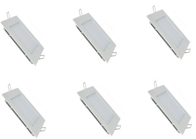 

Glamox 6 watt Slim panel light Square white pack of 6 Recessed Ceiling Lamp