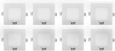 

Imperial 3 Watt LED Panel light (Square, Warm White,3000-3500k, Combo of 8) Recessed Ceiling Lamp