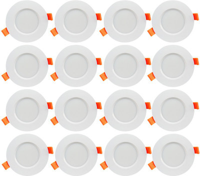 

Bene 6w Round Ceiling Light , Color of LED Green (Pack of 16 Pcs) Recessed Ceiling Lamp