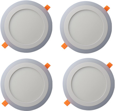 

Mazda Energy Puffin iLano 10W LED Ceiling Panel Lights Round Shape Dual Color BLUE + White...(PACK OF 4) Recessed Ceiling Lamp