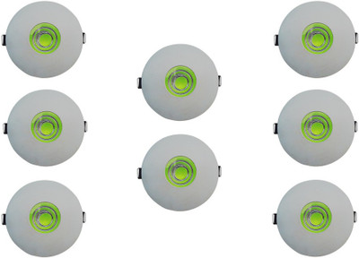

Bene 7w Round Ceiling Light , Color of LED Green (Pack of 8 Pcs) Recessed Ceiling Lamp