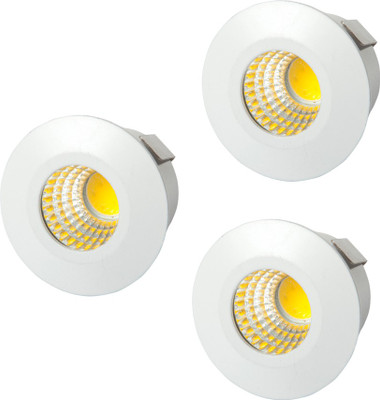 

PUFFIN LED 3W COB Round Panel Ceiling Light, Color of LED WamWhite (Pack of 3) Recessed Ceiling Lamp