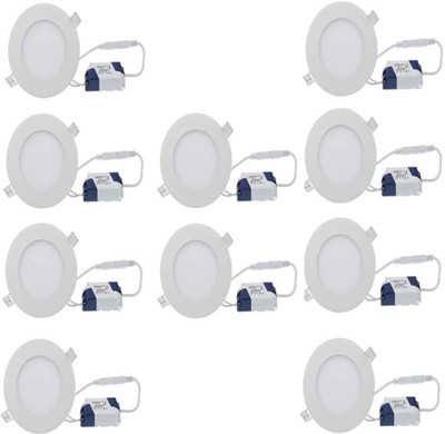 

Glamox 6 watt Slim panel light round white pack of 10 Recessed Ceiling Lamp