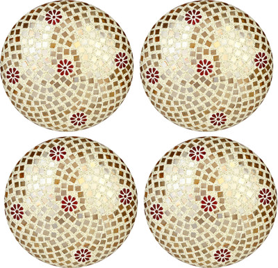 Somil New Design Glass Round Ceiling Lamp Hand Decorative with Coorful Chips & Beads (Set Of Four) Ceiling Light Ceiling Lamp(Multicolor)