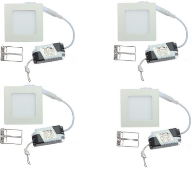 

Magiclite 12W Square White LED Panel light Pack of 4pc Recessed Ceiling Lamp
