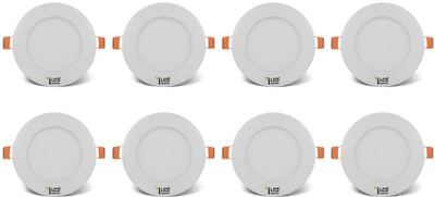 

Imperial 6 Watt LED Panel light (Round, Cool White,6000-6500k, Combo of 8) Recessed Ceiling Lamp