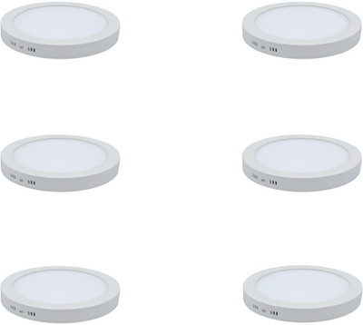

Glazo 18 watt Led Surface light round white pack of 6 Flush Mount Ceiling Lamp