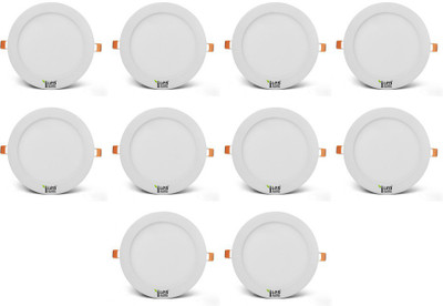 Imperial 12 Watt LED Panel light (Round, Cool White,6000-6500k, Combo of 10) Recessed Ceiling Lamp