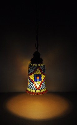 Lal Haveli Glass Hanging Lantern Light Gift Pendants Ceiling Lamp(Multicolor)