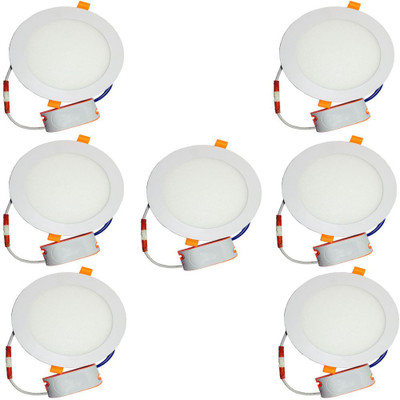 

Glamox 12 watt Led Slim panel light Round white pack of 7 Recessed Ceiling Lamp
