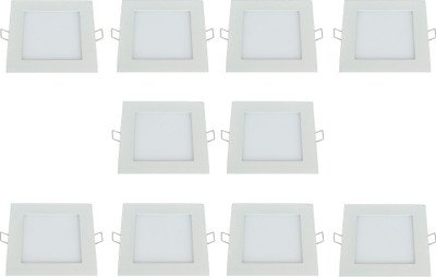 

Bene 6w Square Panel, Color of LED White (Pack of 10 Pcs) Recessed Ceiling Lamp