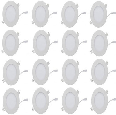 

Glamox 6 watt Slim panel light round white pack of 16 Recessed Ceiling Lamp