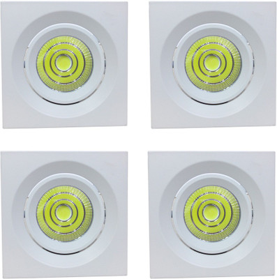 

Bene COB 7w Radiance Square Recessed Light, Color of LED White (Pack of 4 Pcs) Recessed Ceiling Lamp