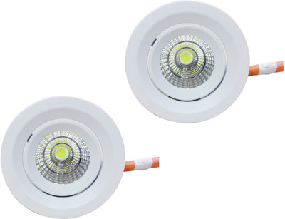 

Bene COB 7w Radiance Recessed Light, Color of LED White (Pack of 2 Pcs) Recessed Ceiling Lamp