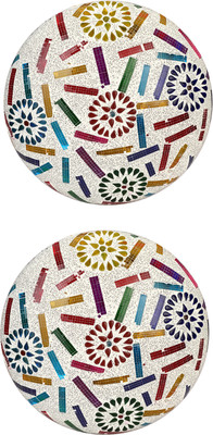 Somil New Design Glass Round Ceiling Lamp Hand Decorative with Coorful Chips & Beads (Set Of Two) Ceiling Light Ceiling Lamp(Multicolor)