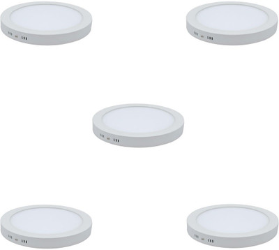

Glazo 18 watt Led Surface light round white pack of 5 Flush Mount Ceiling Lamp