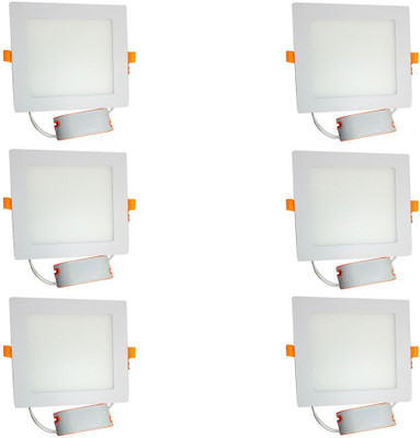 

Glamox 12 watt Led Slim panel light Square white pack of 6 Recessed Ceiling Lamp