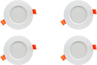 

Bene 6w Round Ceiling Light , Color of LED Green (Pack of 4 Pcs) Recessed Ceiling Lamp