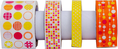 

TheCraftshop Single Sided Handheld Washi tape (Manual)(Set of 4, Multicolor)