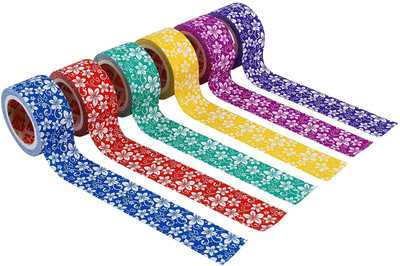 

Pigloo Single Sided Handheld Colorful Adhesive Paper Tapes, Length 5m, (Manual)(Set of 6, Multicolor)