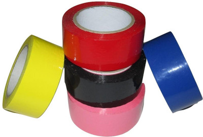 Bapna Single Sided Mix Coloured Packaging Cello Tape Adhesive (Manual)(Multicolor)