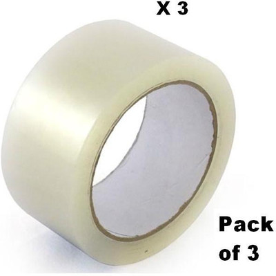 

EZPACK Single Sided Packing Tape Packing Tape, Ecommerce Sellers, Clear Tape (NA)(Set of 3, TRANSPARENT)