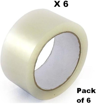 

EZPACK Single Sided Packing Tape Packing Tape, Ecommerce Sellers, Clear Tape (NA)(Set of 6, TRANSPARENT)